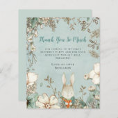 Budget Bunny Powder Blue First Birthday Dank u (Voorkant / Achterkant)