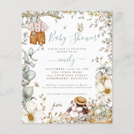 Budget Bunny Sage Boy Baby shower Invitation