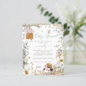 Budget Bunny Sage Boy Baby shower Invitation (Staand voorkant)