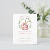 Budget Bunny & Waterverf Flowers Girl Baby shower (Staand voorkant)