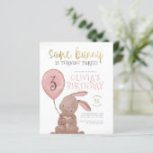 Budget Bunny Waterverf Pink & Gold Birthday Party (Staand voorkant)