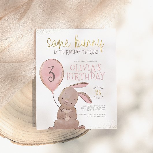 Budget Bunny Waterverf Pink & Gold Birthday Party