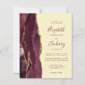 Budget Burgundy Agate Boter Geel Trouw Uitnodiging (Voorkant)