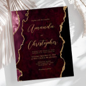 Budget Burgundy Agate Chic Script Wedding Invite