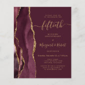 Budget Burgundy Agate Gold 50th Anniversary Party (Voorkant)