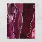 Budget Burgundy Agate Marble Wedding Uitnodiging (Achterkant)