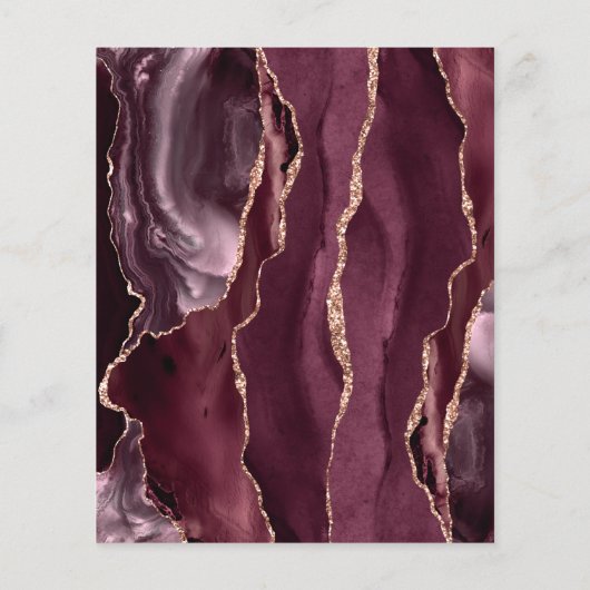 Budget Burgundy Agate Roos Gold Save the Date (Achterkant)