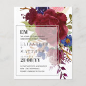 Budget Burgundy Blauwe Rozen Bloemen Bruiloft Uitn (Voorkant)