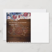 Budget Burgundy Blue Floral Lace Wedding SAVE DATE Save The Date (Achterkant)