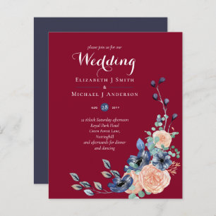 Budget Burgundy Blue Peach Floral Wedding