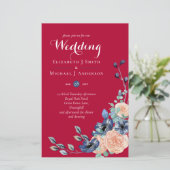Budget Burgundy Blue Peach Floral Wedding (Staand voorkant)