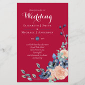 Budget Burgundy Blue Peach Floral Wedding (Voorkant)