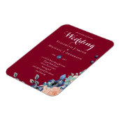 Budget Burgundy Blue Peach Floral Wedding Magneet (Linkerzijde)