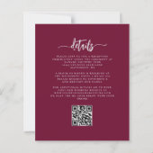 Budget Burgundy Blush Floral QR Code Wedding (Achterkant)