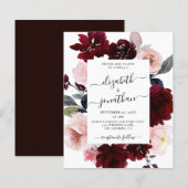 Budget Burgundy Blush Floral Wedding (Voorkant / Achterkant)