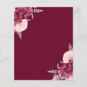 Budget Burgundy Blush Floral Wedding Save the Date (Achterkant)