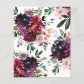 BUDGET Burgundy Blush Girl Baptism Uitnodiging (Achterkant)