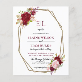 Budget Burgundy Blush Monogram Weddenschap