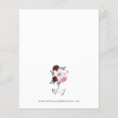 Budget Burgundy & Blush Pink 6 Ele Floral Wedding (Achterkant)