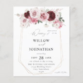 Budget Burgundy & Blush Pink 6 Ele Floral Wedding (Voorkant)