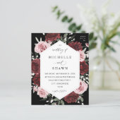 Budget Burgundy & Blush Pink 6 Floral - Zwart (Staand voorkant)