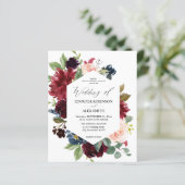 Budget Burgundy, Blush Pink en Navy Floral Wedding (Staand voorkant)