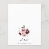Budget Burgundy Blush Pink Floral Wedding Invite (Achterkant)