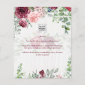 BUDGET Burgundy Blush Pink Floral Wedding INVITE Flyer (Achterkant)