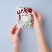 BUDGET Burgundy Blush Pink Floral Wedding INVITE Flyer (Hand)