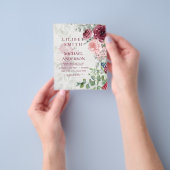 BUDGET Burgundy Blush Pink Floral Wedding INVITE Flyer (Hand)