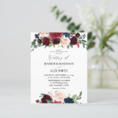 Budget Burgundy Blush Pink & Navy Floral Wedding 2 (Staand voorkant)