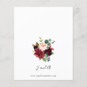 Budget Burgundy Blush Pink & Navy Floral Wedding 2 (Achterkant)