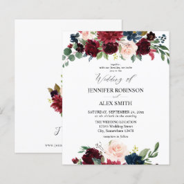 Budget Burgundy Blush Pink & Navy Floral Wedding 2