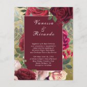 Budget Burgundy Blush Red Roses Weddenschap (Voorkant)