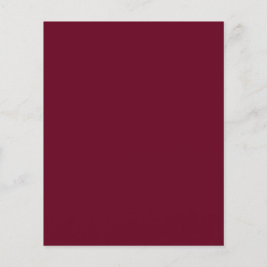 Budget Burgundy Chic Script Trouw Uitnodiging (Achterkant)