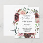 Budget Burgundy Dusty Pink Floral 5 bruiloft (Voorkant / Achterkant)