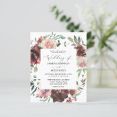 Budget Burgundy Dusty Pink Floral 5 bruiloft (Staand voorkant)