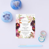 Budget Burgundy & Dusty Pink Floral 5 Weddenschap  Flyer (Enkel)