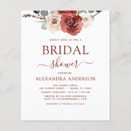 Budget Burgundy Eucalyptus Vrijgezellenfeest Herfs Flyer