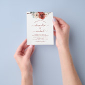 Budget Burgundy Eucalyptus Wedding Herfst Flyer (Hand)