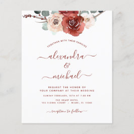 Budget Burgundy Eucalyptus Wedding Herfst Flyer