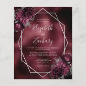 Budget Burgundy Faux Folie Silver Floral Wedding (Voorkant)