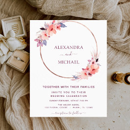 Budget Burgundy Floral Geometric Wedding