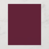 Budget Burgundy Floral Gold Script Weduwen Uitnodi (Achterkant)