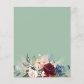 Budget Burgundy Floral Greenery bespaart datum (Achterkant)