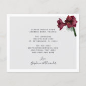 Budget Burgundy Floral Holiday Kaart nieuw adres (Achterkant)