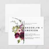BUDGET Burgundy Floral Modern Wedding (Voorkant / Achterkant)