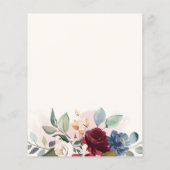 Budget Burgundy Floral Rustic Save the Date (Achterkant)