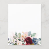 Budget Burgundy Floral Rustic Save the Date (Achterkant)