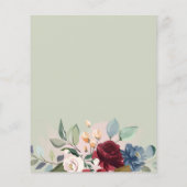 Budget Burgundy Floral Rustic Save the Date Flyer (Achterkant)